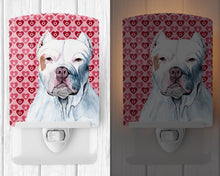 Load image into Gallery viewer, Pit Bull Hearts Love and Valentine's Day Portrait Ceramic Night Light SC9258CNL