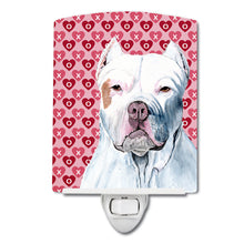 Load image into Gallery viewer, Pit Bull Hearts Love and Valentine's Day Portrait Ceramic Night Light SC9258CNL