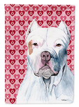 Load image into Gallery viewer, Pit Bull Hearts Love and Valentine's Day Portrait Garden Flag – Decorative Outdoor Yard Flag