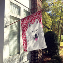 Load image into Gallery viewer, American Eskimo Hearts Love and Valentine's Day Portrait Flag Canvas House Size