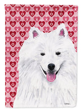 Load image into Gallery viewer, American Eskimo Hearts Love and Valentine's Day Portrait Flag Canvas House Size