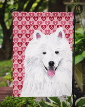 Load image into Gallery viewer, American Eskimo Hearts Love and Valentine's Day Portrait Garden Flag – Decorative Outdoor Yard Flag