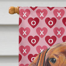 Load image into Gallery viewer, Vizsla Hearts Love and Valentine's Day Portrait Flag Canvas House Size