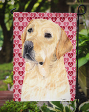 Load image into Gallery viewer, Labrador Yellow Hearts Love Valentine's Day Garden Flag – Decorative Outdoor Yard Flag