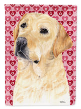 Load image into Gallery viewer, Labrador Yellow Hearts Love Valentine's Day Garden Flag – Decorative Outdoor Yard Flag