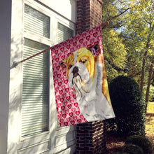 Load image into Gallery viewer, Bulldog English Hearts Love Valentine's Day Flag Canvas House Size