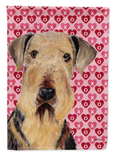 Load image into Gallery viewer, Airedale Hearts Love Valentine's Day Flag Canvas House Size
