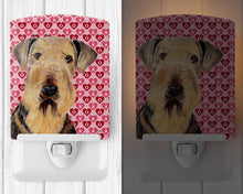 Load image into Gallery viewer, Airedale Hearts Love and Valentine's Day Portrait Ceramic Night Light SC9266CNL