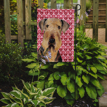 Load image into Gallery viewer, Airedale Hearts Love and Valentine's Day Portrait Garden Flag – Decorative Outdoor Yard Flag