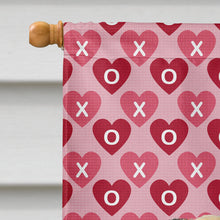 Load image into Gallery viewer, Pug Hearts Love and Valentine's Day Portrait Flag Canvas House Size