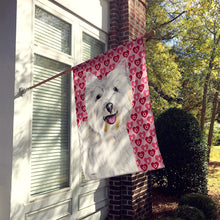 Load image into Gallery viewer, Westie Hearts Love and Valentine's Day Portrait Flag Canvas House Size