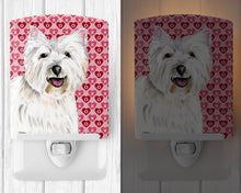 Load image into Gallery viewer, Westie Hearts Love and Valentine's Day Portrait Ceramic Night Light SC9269CNL