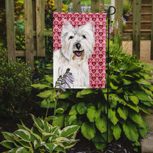 Load image into Gallery viewer, Westie Hearts Love and Valentine's Day Portrait Garden Flag – Decorative Outdoor Yard Flag
