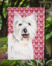 Load image into Gallery viewer, Westie Hearts Love and Valentine's Day Portrait Garden Flag – Decorative Outdoor Yard Flag