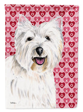 Load image into Gallery viewer, Westie Hearts Love and Valentine's Day Portrait Garden Flag – Decorative Outdoor Yard Flag