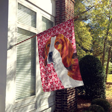 Load image into Gallery viewer, Beagle Hearts Love and Valentine's Day Portrait Flag Canvas House Size