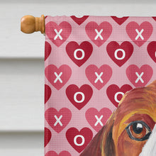 Load image into Gallery viewer, Beagle Hearts Love and Valentine's Day Portrait Flag Canvas House Size