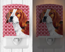 Load image into Gallery viewer, Beagle Hearts Love and Valentine's Day Portrait Ceramic Night Light SC9270CNL