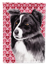 Load image into Gallery viewer, Border Collie Hearts Love and Valentine's Day Portrait Garden Flag – Decorative Outdoor Yard Flag