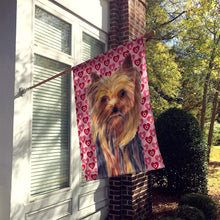 Load image into Gallery viewer, Yorkie Hearts Love and Valentine's Day Portrait Flag Canvas House Size