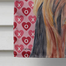 Load image into Gallery viewer, Yorkie Hearts Love and Valentine's Day Portrait Flag Canvas House Size