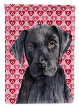 Load image into Gallery viewer, Labrador Black Hearts Love Valentine's Day Flag Canvas House Size