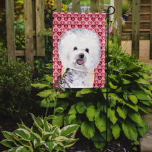 Load image into Gallery viewer, Bichon Frise Hearts Love and Valentine's Day Portrait Garden Flag – Decorative Outdoor Yard Flag