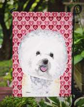 Load image into Gallery viewer, Bichon Frise Hearts Love and Valentine's Day Portrait Garden Flag – Decorative Outdoor Yard Flag