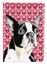 Load image into Gallery viewer, Boston Terrier Hearts Love Valentine's Day Garden Flag – Decorative Outdoor Yard Flag