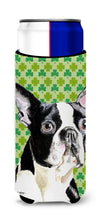 Load image into Gallery viewer, Boston Terrier St. Patrick's Day Shamrock Portrait Slim Can Hugger – Fun &amp; Functional Drink Coolers SC9280MUK