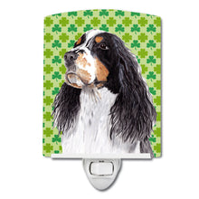 Load image into Gallery viewer, Springer Spaniel St. Patrick's Day Shamrock Portrait Ceramic Night Light SC9281CNL
