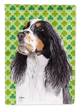 Load image into Gallery viewer, Springer Spaniel St. Patrick's Day Shamrock Portrait Garden Flag – Decorative Outdoor Yard Flag