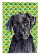 Load image into Gallery viewer, Labrador Black St. Patrick's Day Shamrock Flag Canvas House Size