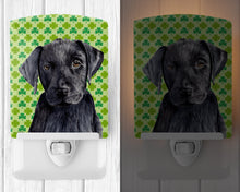 Load image into Gallery viewer, Labrador Black St. Patrick's Day Shamrock Portrait Ceramic Night Light SC9284CNL