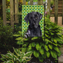 Load image into Gallery viewer, Labrador Black St. Patrick's Day Shamrock Portrait Garden Flag – Decorative Outdoor Yard Flag