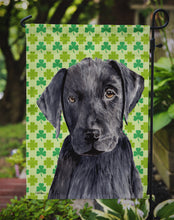 Load image into Gallery viewer, Labrador Black St. Patrick's Day Shamrock Portrait Garden Flag – Decorative Outdoor Yard Flag