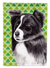 Load image into Gallery viewer, Border Collie St. Patrick's Day Shamrock Portrait Garden Flag – Decorative Outdoor Yard Flag