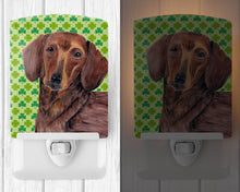 Load image into Gallery viewer, Dachshund St. Patrick's Day Shamrock Portrait Ceramic Night Light SC9288CNL