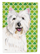 Load image into Gallery viewer, Westie St. Patrick's Day Shamrock Portrait Flag Canvas House Size