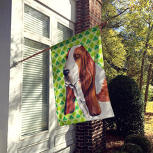 Load image into Gallery viewer, Basset Hound St. Patrick's Day Shamrock Portrait Flag Canvas House Size