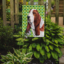 Load image into Gallery viewer, Basset Hound St. Patrick's Day Shamrock Portrait Garden Flag – Decorative Outdoor Yard Flag