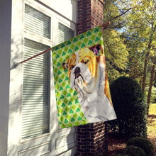 Load image into Gallery viewer, Bulldog English St. Patrick's Day Shamrock Flag Canvas House Size