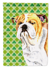 Load image into Gallery viewer, Bulldog English St. Patrick's Day Shamrock Flag Canvas House Size