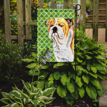 Load image into Gallery viewer, Bulldog English St. Patrick's Day Shamrock Portrait Garden Flag – Decorative Outdoor Yard Flag