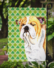 Load image into Gallery viewer, Bulldog English St. Patrick's Day Shamrock Portrait Garden Flag – Decorative Outdoor Yard Flag
