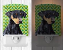 Load image into Gallery viewer, Doberman St. Patrick's Day Shamrock Portrait Ceramic Night Light SC9297CNL