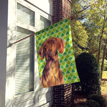 Load image into Gallery viewer, Vizsla St. Patrick's Day Shamrock Portrait Flag Canvas House Size