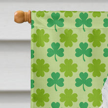 Load image into Gallery viewer, American Eskimo St. Patrick's Day Shamrock Portrait Flag Canvas House Size