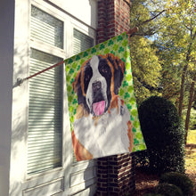 Load image into Gallery viewer, Saint Bernard St. Patrick's Day Shamrock Portrait Flag Canvas House Size