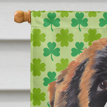 Load image into Gallery viewer, Saint Bernard St. Patrick's Day Shamrock Portrait Flag Canvas House Size